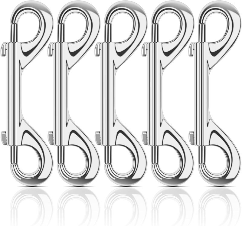 ERKOON Extra Large 4.7 inch Double Ended Bolt Snaps Hooks 220lbs Load Capacity Zinc Alloy Buckles for Cats Dogs Horses Heavy Duty Trigger Snap for Water Bucket/Horse Feed/Hammocks/Key Chain (5 Pack) - Image 1